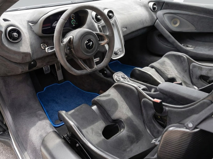 Fußmatten für McLaren 720S Dunkelblau Maßgeschneiderter Teppichsatz AutoWin