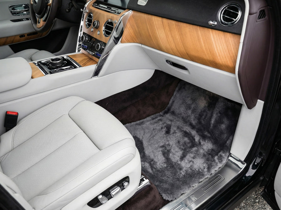 Tapis de voiture en peau de mouton gris pour Rolls Royce Cullinan Rr31 2018-2025 Er56 Design Brand