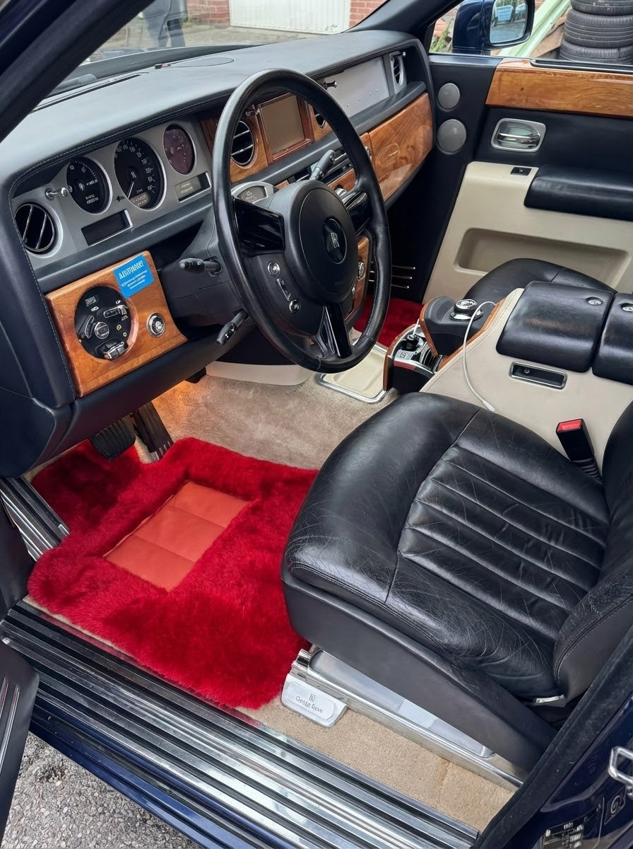 Tappetini in Pelle di Pecora Rossa per Rolls Royce Phantom