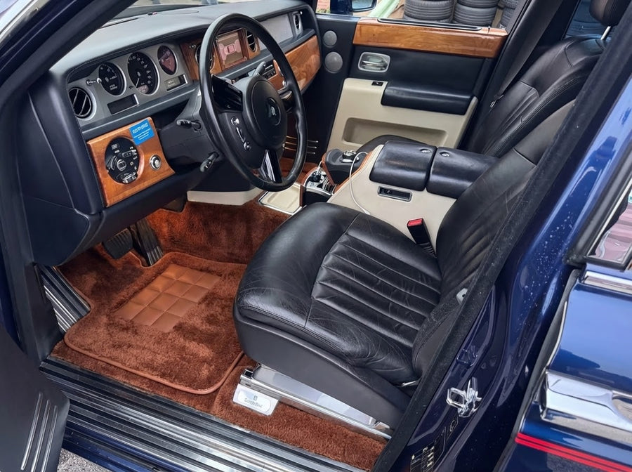 Tapis de voiture en peau de mouton marron pour Rolls Royce