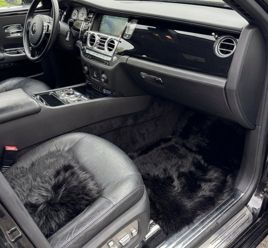 Schaffell-Fußmatten für Rolls Royce Ghost Serie II (2021-2024) Er56 Design Marke