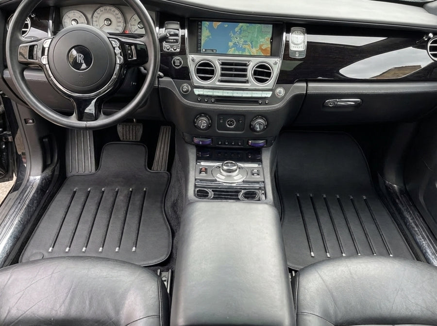 Leather Floor Mats For Rolls Royce Black Badge Ghost Series II (2021-2024) Black