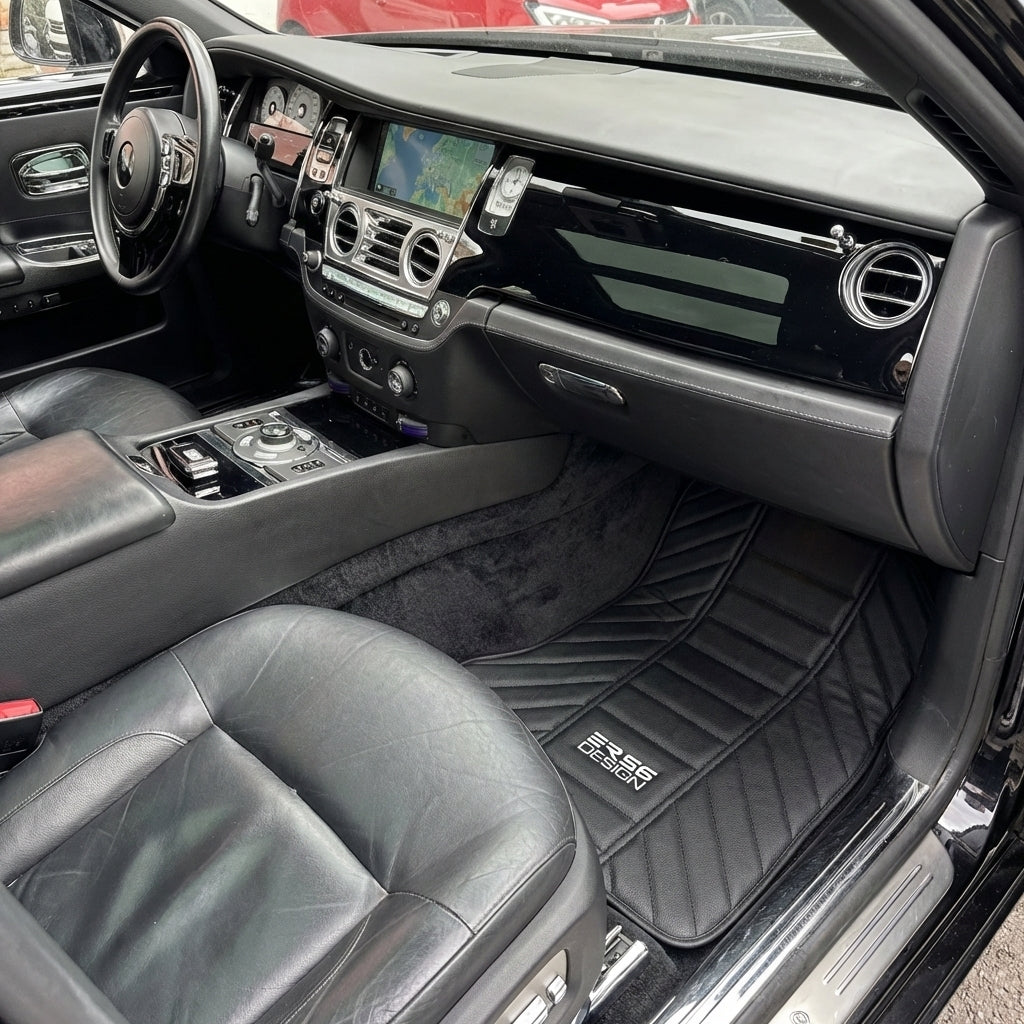 Tapis de voiture en peau de mouton blanc pour Rolls Royce Ghost Series II (2021-2024) Design ER56 - ER56 Design