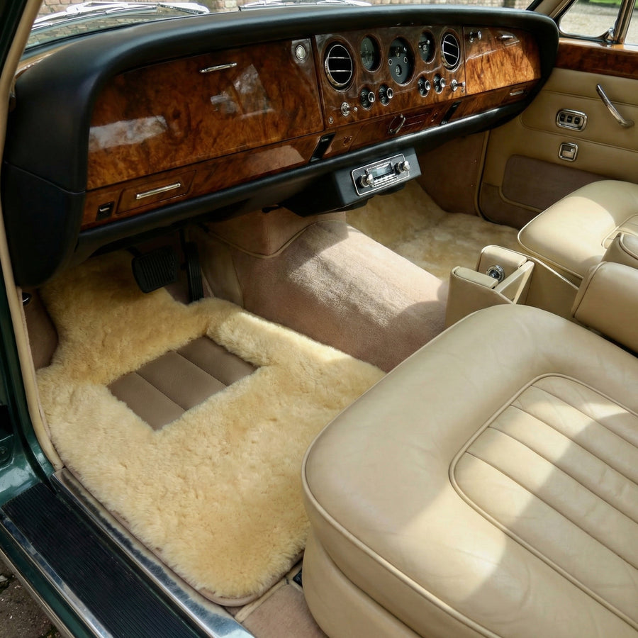 Fußmatten aus medizinischem Schaffell in Naturfarbe für Rolls Royce Shadow | Relugan