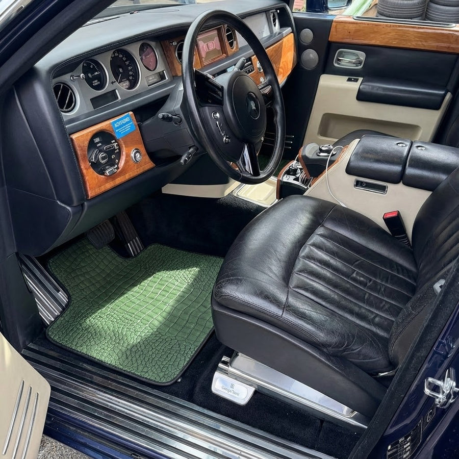 Alfombrillas de cuero verde para Rolls-Royce Phantom Sedan