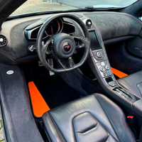 Alfombrillas de coche negras para McLaren MP4-12C (2011–2014) con cuero naranja