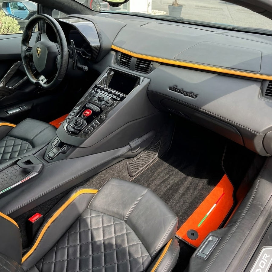 Tapis de voiture Sur mesure noirs pour Lamborghini Aventador