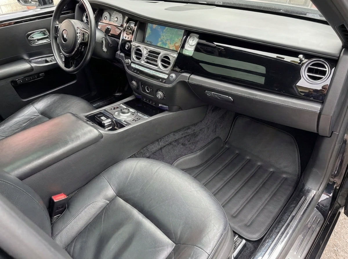 Lederfußmatten für Rolls Royce Black Badge Ghost Serie I (2010–2020) Schwarz
