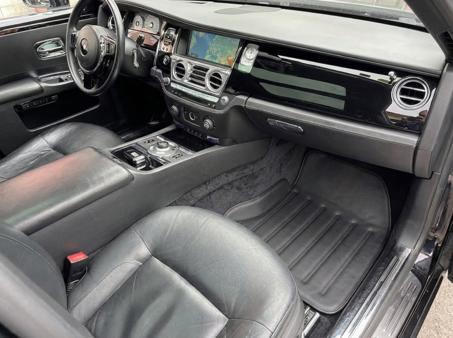 Lederfußmatten für Rolls Royce Black Badge Ghost Serie I (2010–2020) Schwarz