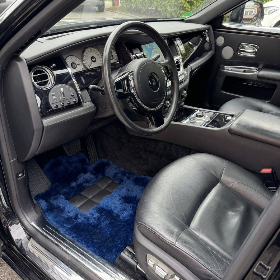 Tappetini in pelle di pecora blu navy per Rolls Royce Ghost