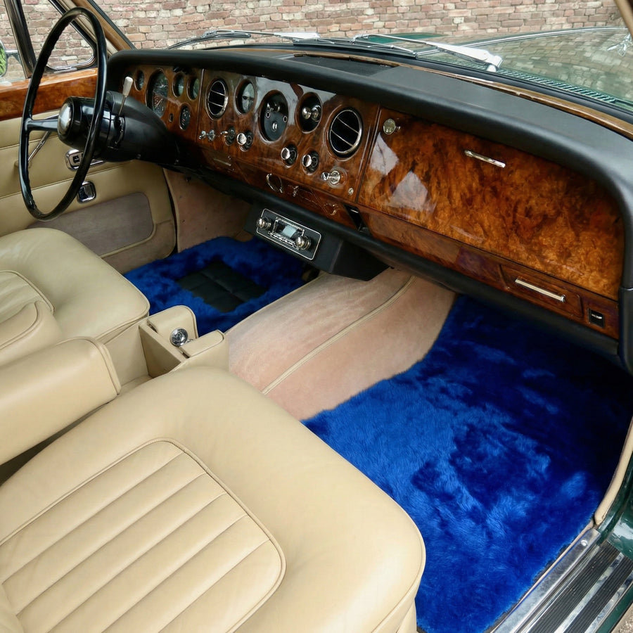 Alfombrillas de piel de oveja azules para Rolls-Royce Shadow