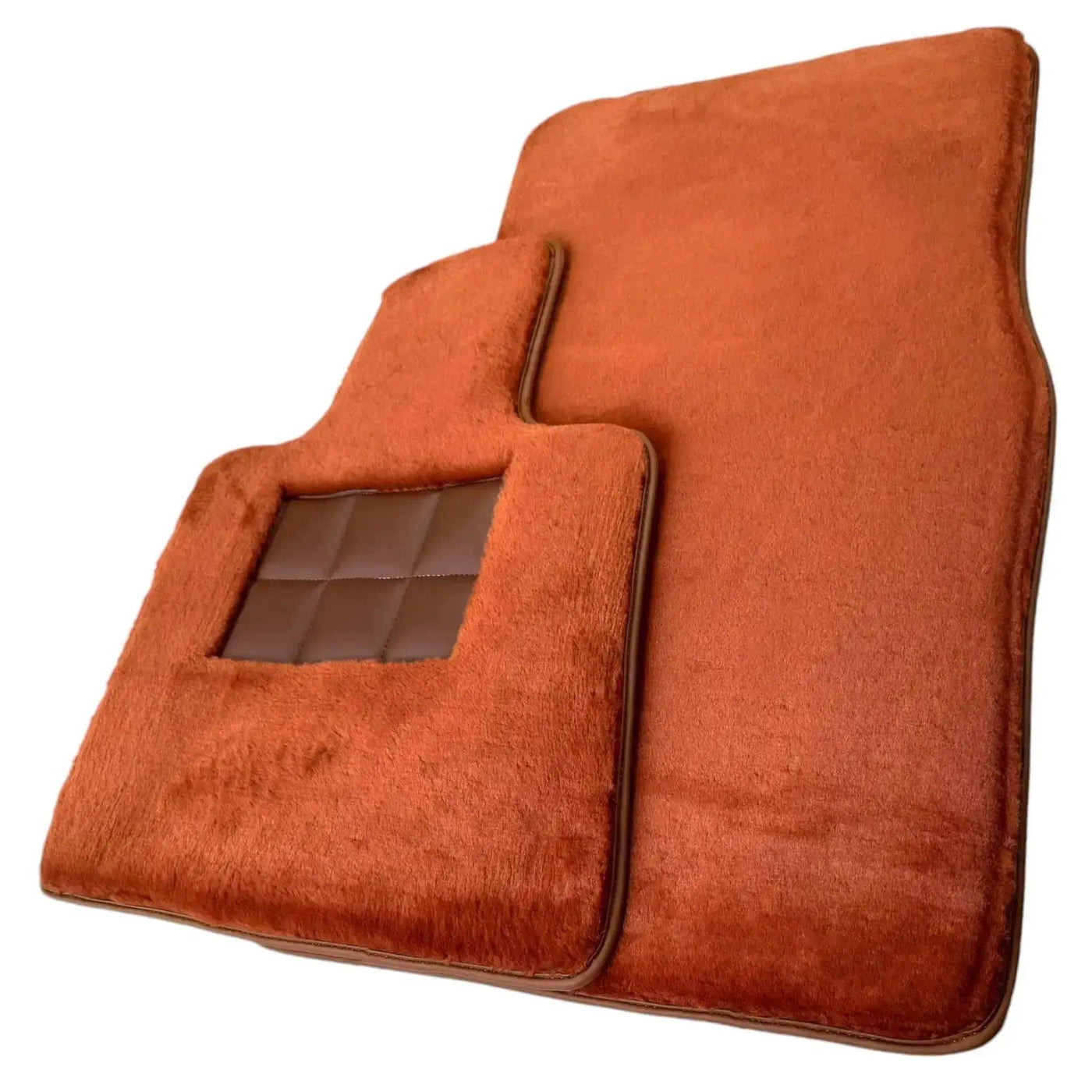 Ginger Color Sheepskin Floor Mats for Rolls-Royce Phantom Drophead Coupe (2007-2016) - AutoWin