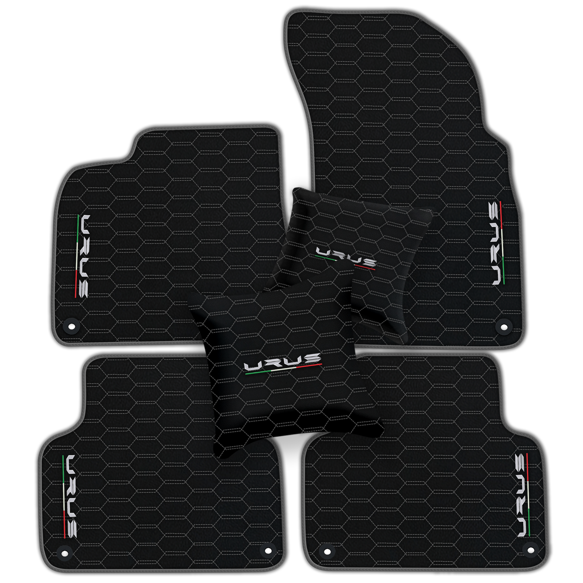 Floor Mats For Lamborghini Urus Black Tailored Yellow Edition - AutoWin.EU