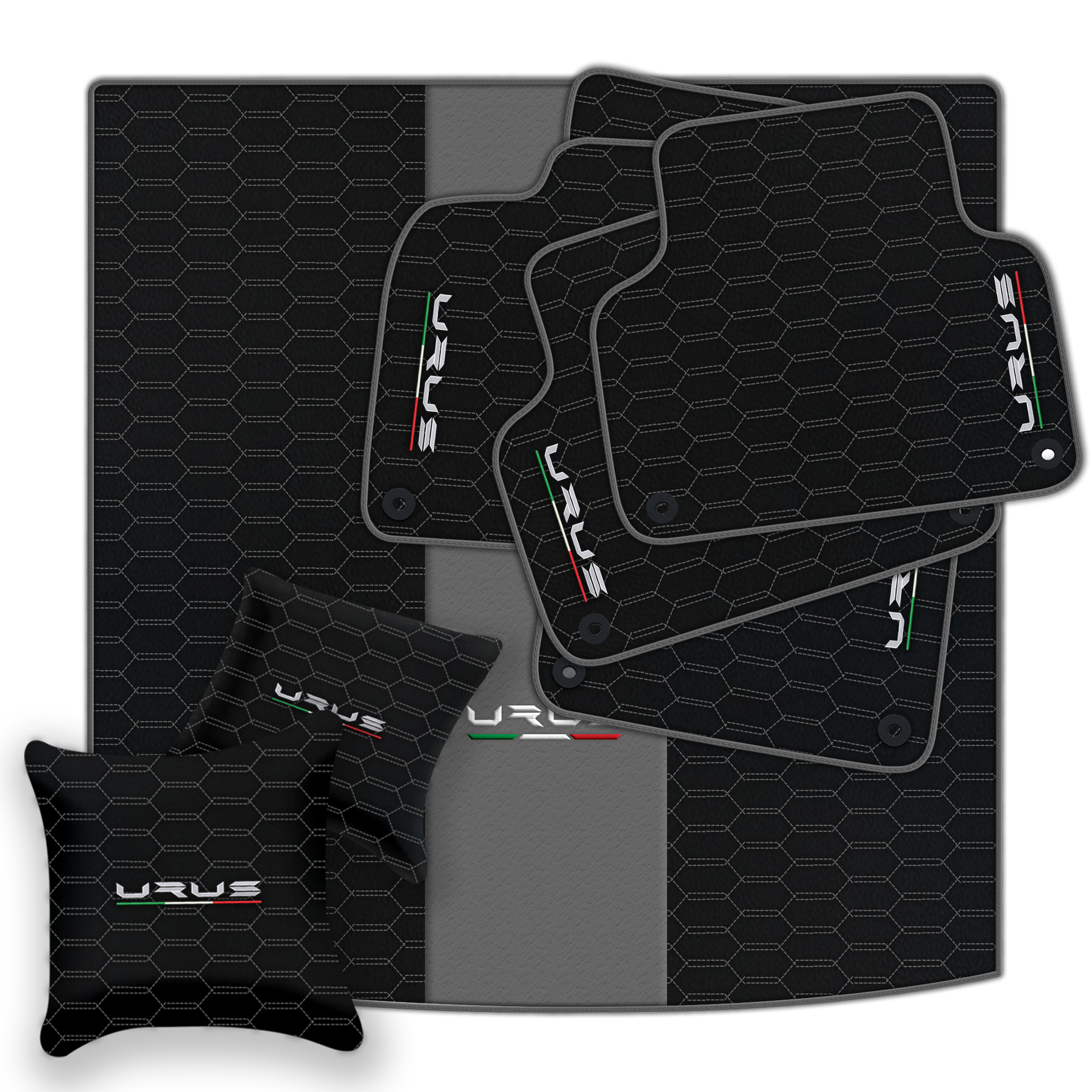 Floor Mats For Lamborghini Urus Black Tailored Yellow Edition - AutoWin.EU