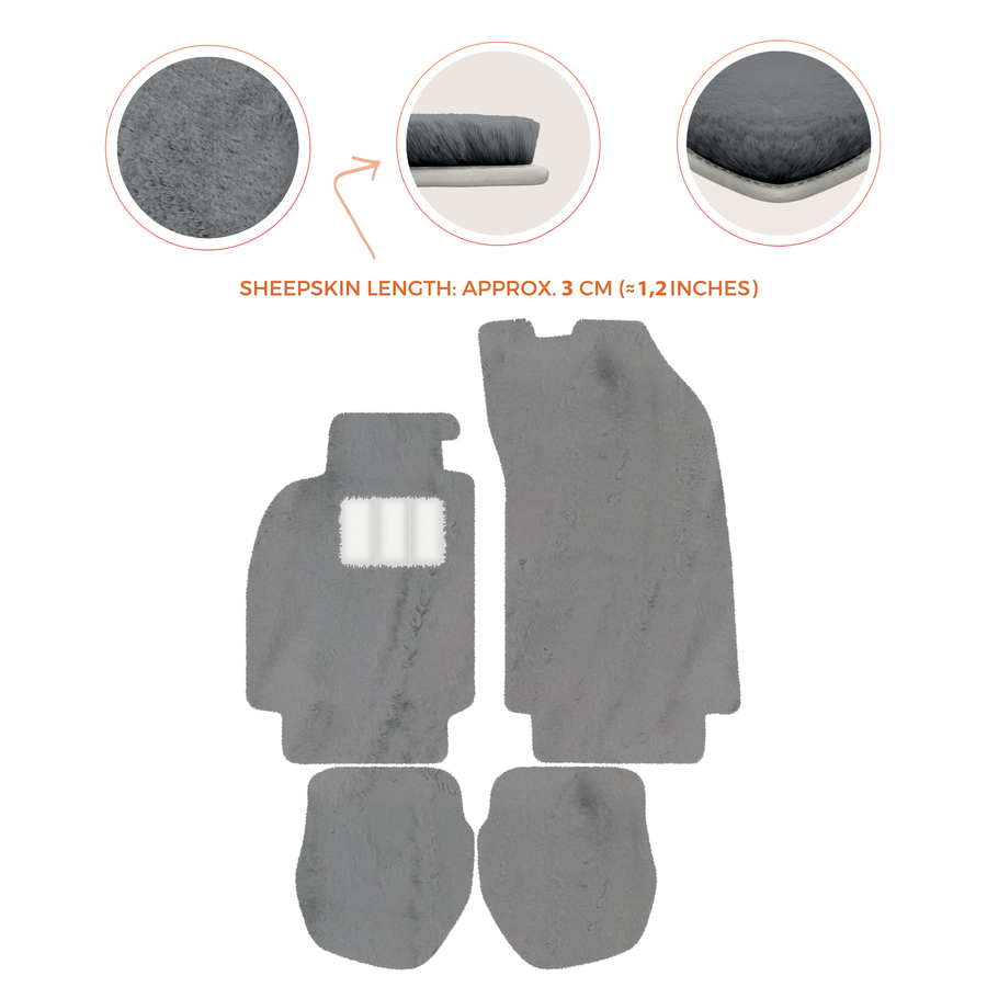 Alfombrillas de piel de oveja para Porsche 911 - 964 (1989-1994) - Longitud de piel de oveja, varias opciones de color