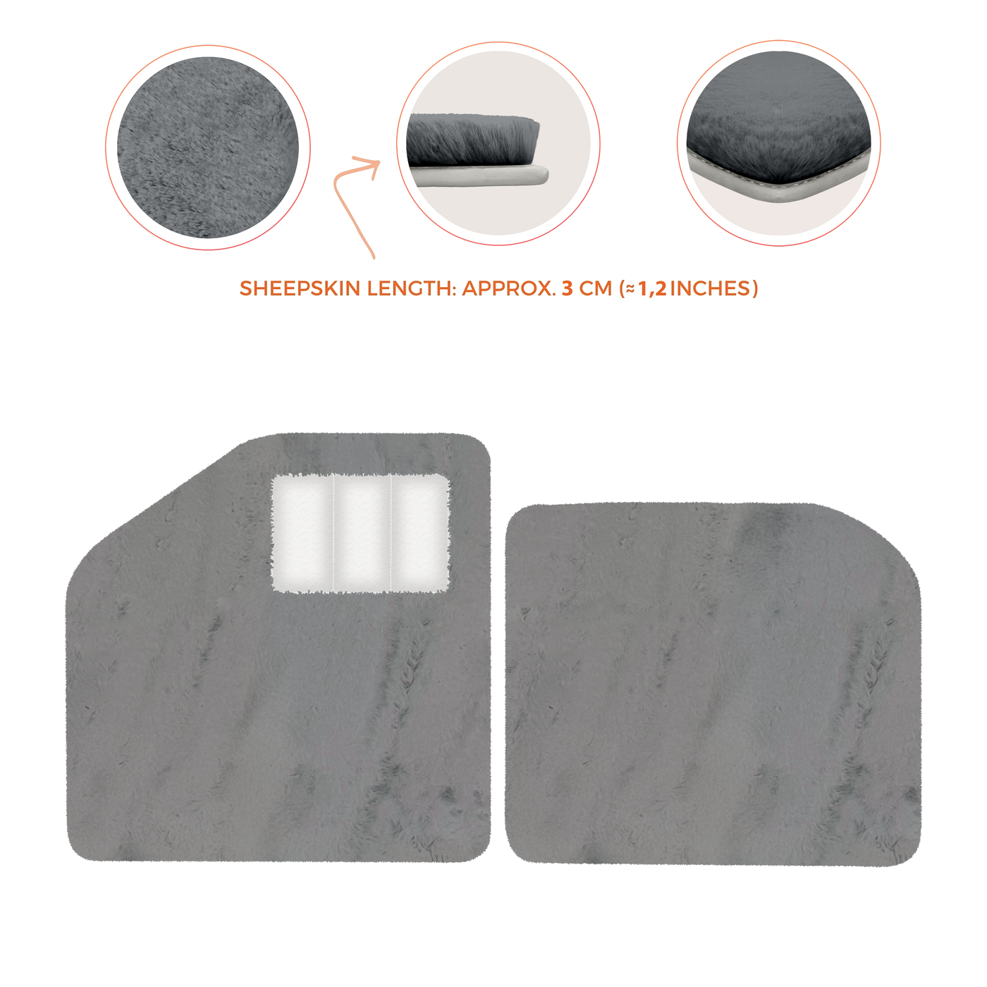 Sheepskin Floor Mats for Aston Martin Vulcan (2015-2016) Track Car - Luxury