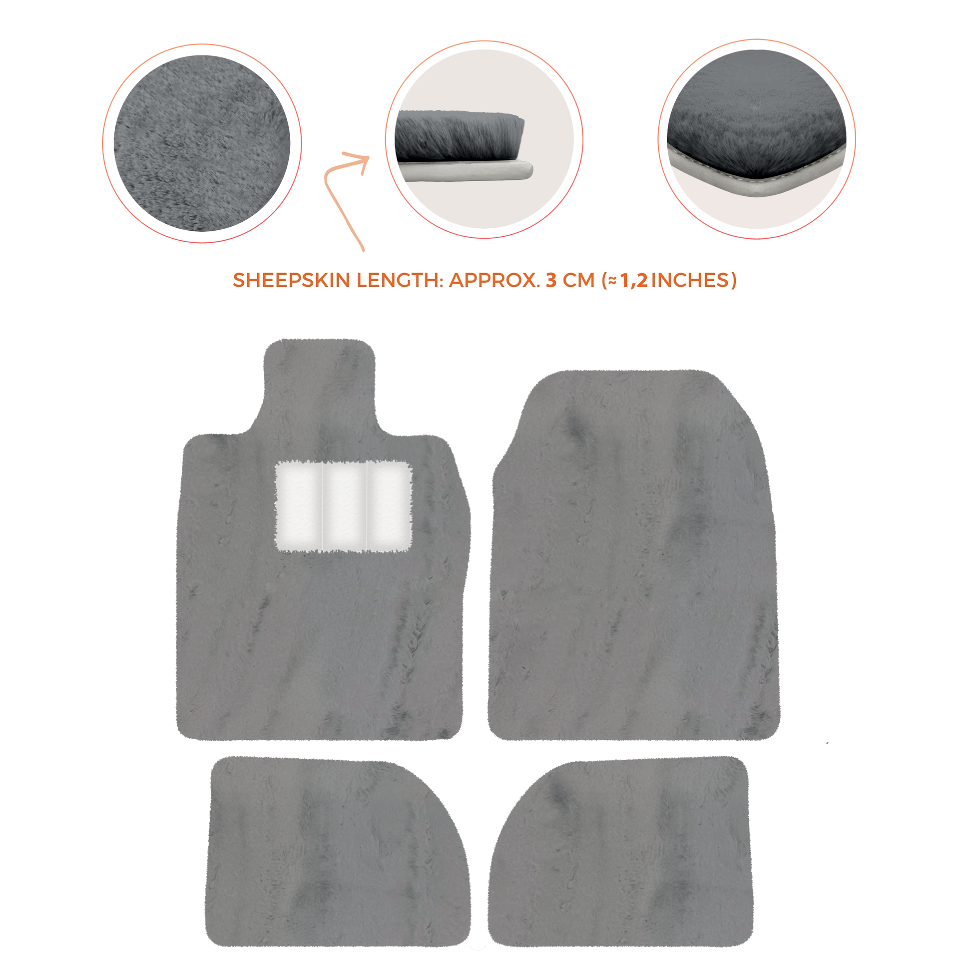 Premium Sheepskin Floor Mats for Porsche 924 (1976-1988)