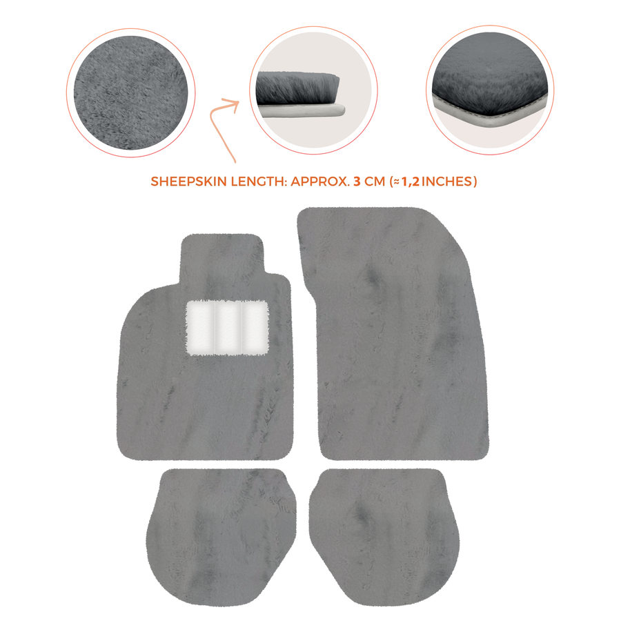 Alfombrillas de piel de oveja para Porsche 911-993 (1993-1998) - Longitud de piel de oveja, varias opciones de color