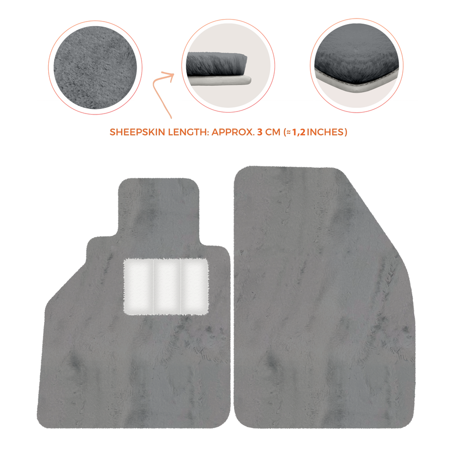 Alfombrillas de piel de oveja para Porsche 986 Boxster (1996-2004) - Longitud de piel de oveja, varias opciones de color