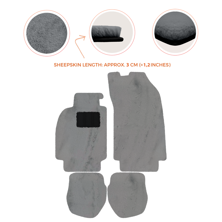 Alfombrillas de piel de oveja para Porsche 911 - 964 (1989-1994) - Longitud de piel de oveja, varias opciones de color