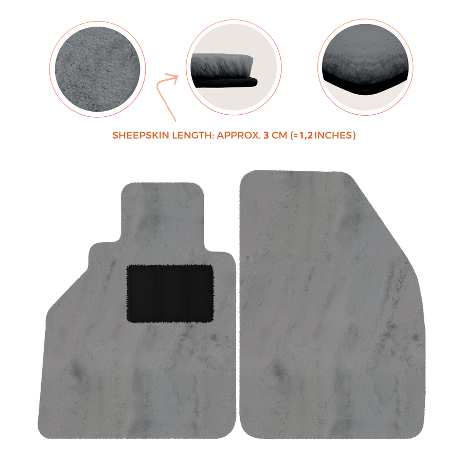 Alfombrillas de piel de oveja para Porsche 986 Boxster (1996-2004) - Longitud de piel de oveja, varias opciones de color