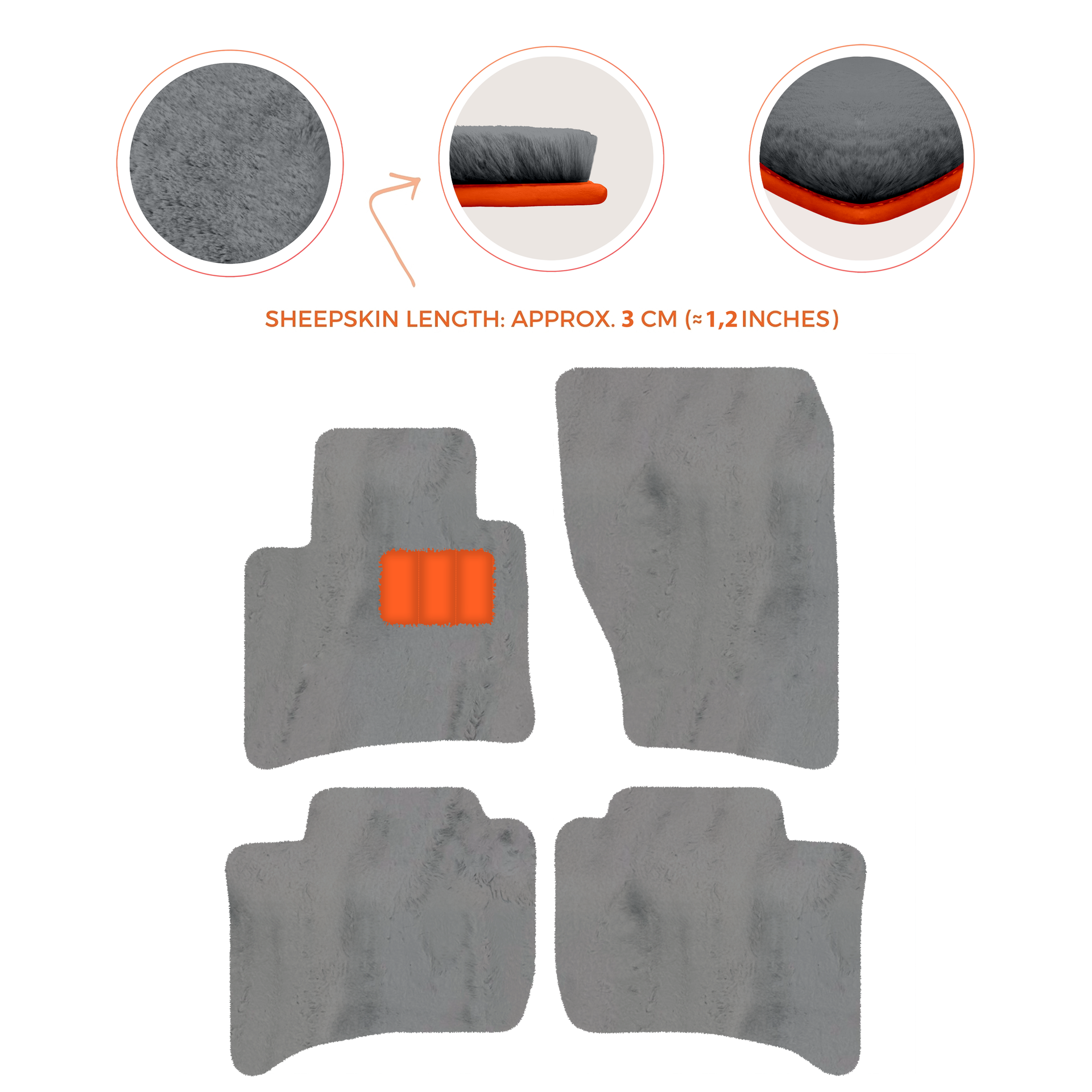 Premium Sheepskin Floor Mats for Porsche Cayenne (2010-2018)