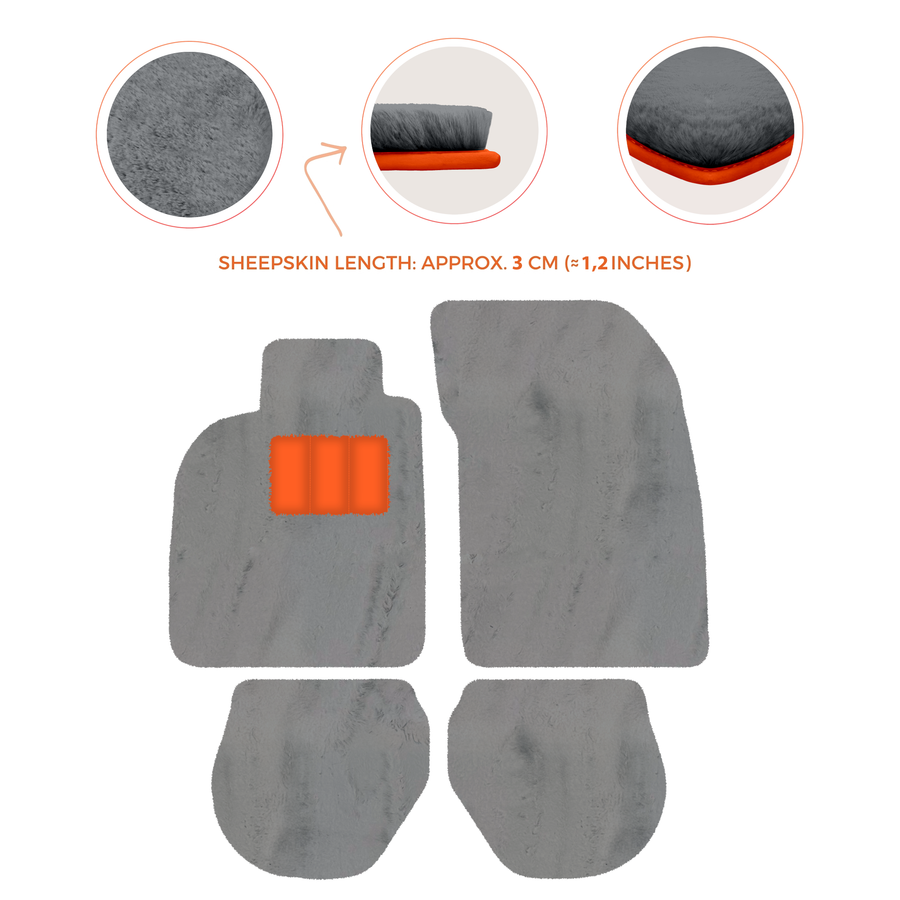 Alfombrillas de piel de oveja para Porsche 911-993 (1993-1998) - Longitud de piel de oveja, varias opciones de color