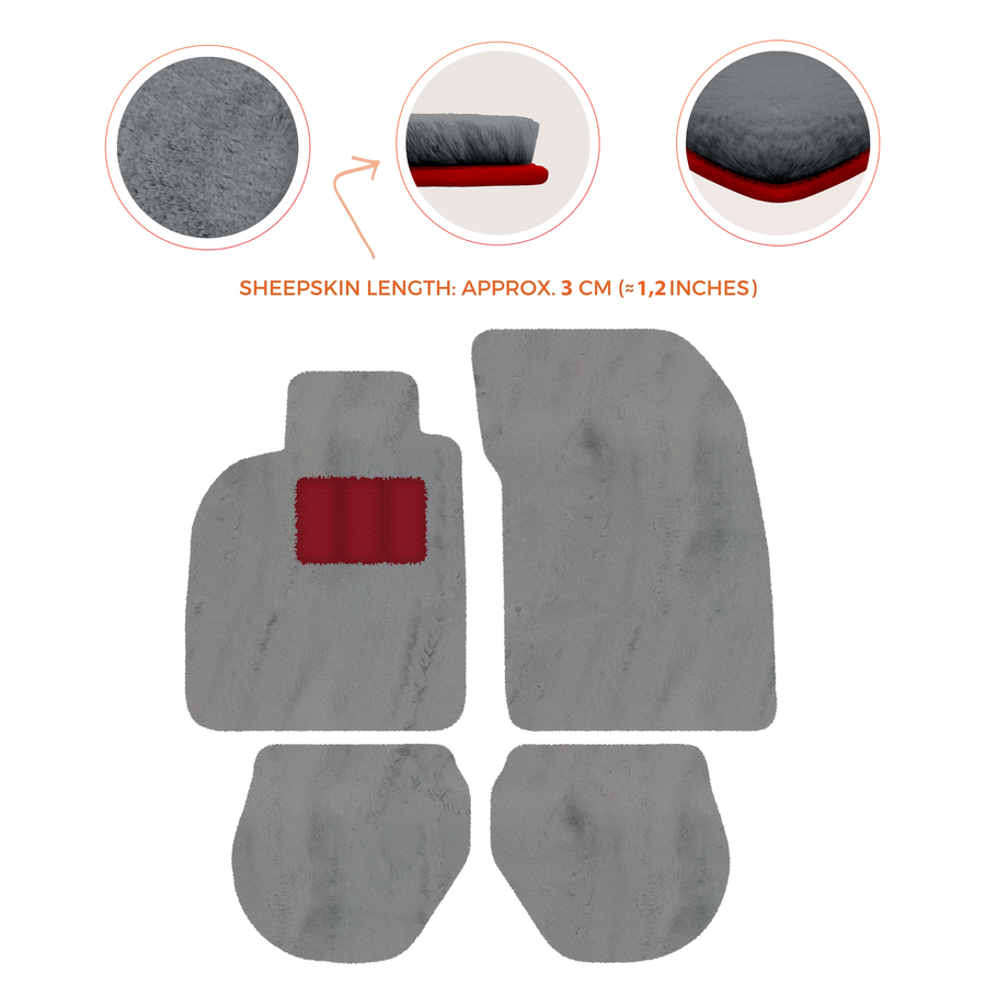 Alfombrillas de piel de oveja para Porsche 911-993 (1993-1998) - Longitud de piel de oveja, varias opciones de color