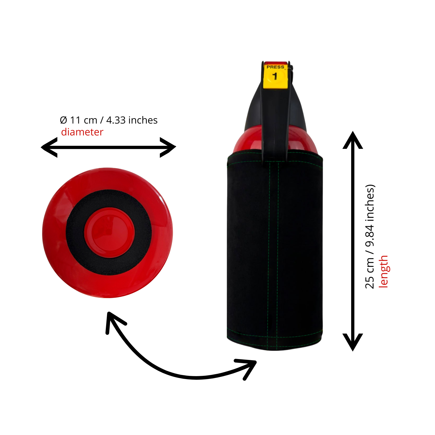 Fire Extinguisher Cover for Ferrari – Black Alcantara with Various Color Stitching