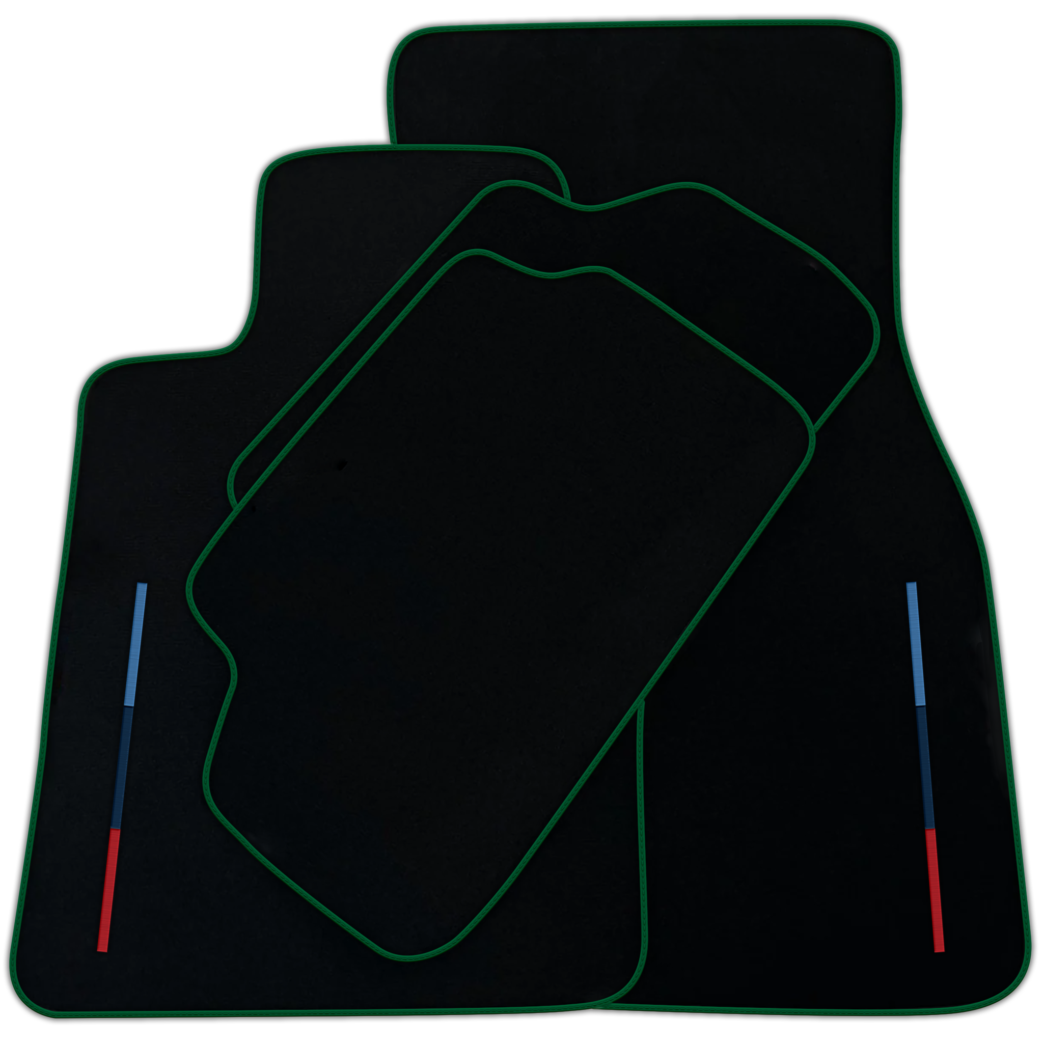 Black Floor Mats For BMW 6 Series E63 With Color Stripes Tailored Set Perfect Fit | Various Trim Colors