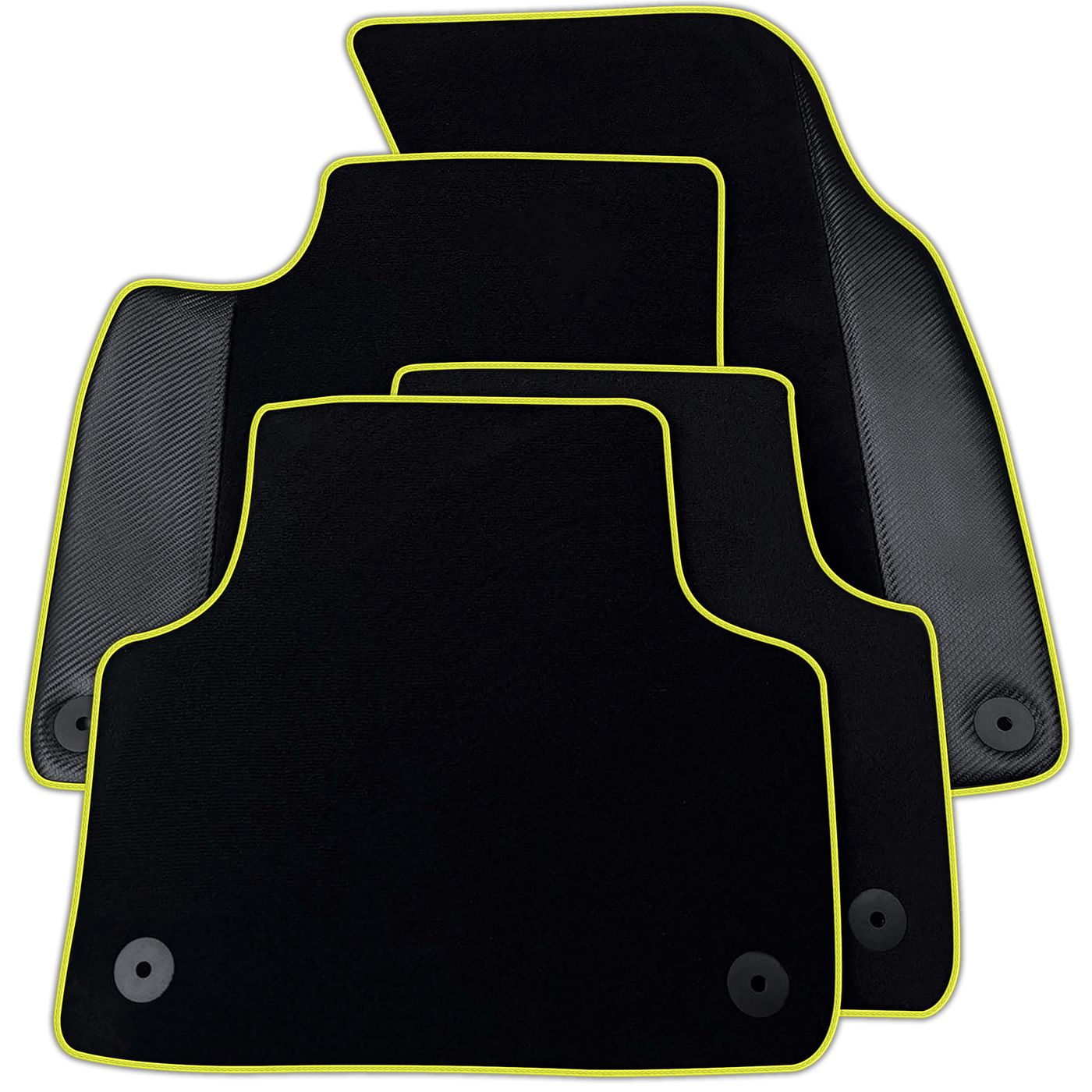 Customizable Black Carbon Leather Floor Mats for Audi A2 2000-2005 8Z | Various Trim Colors