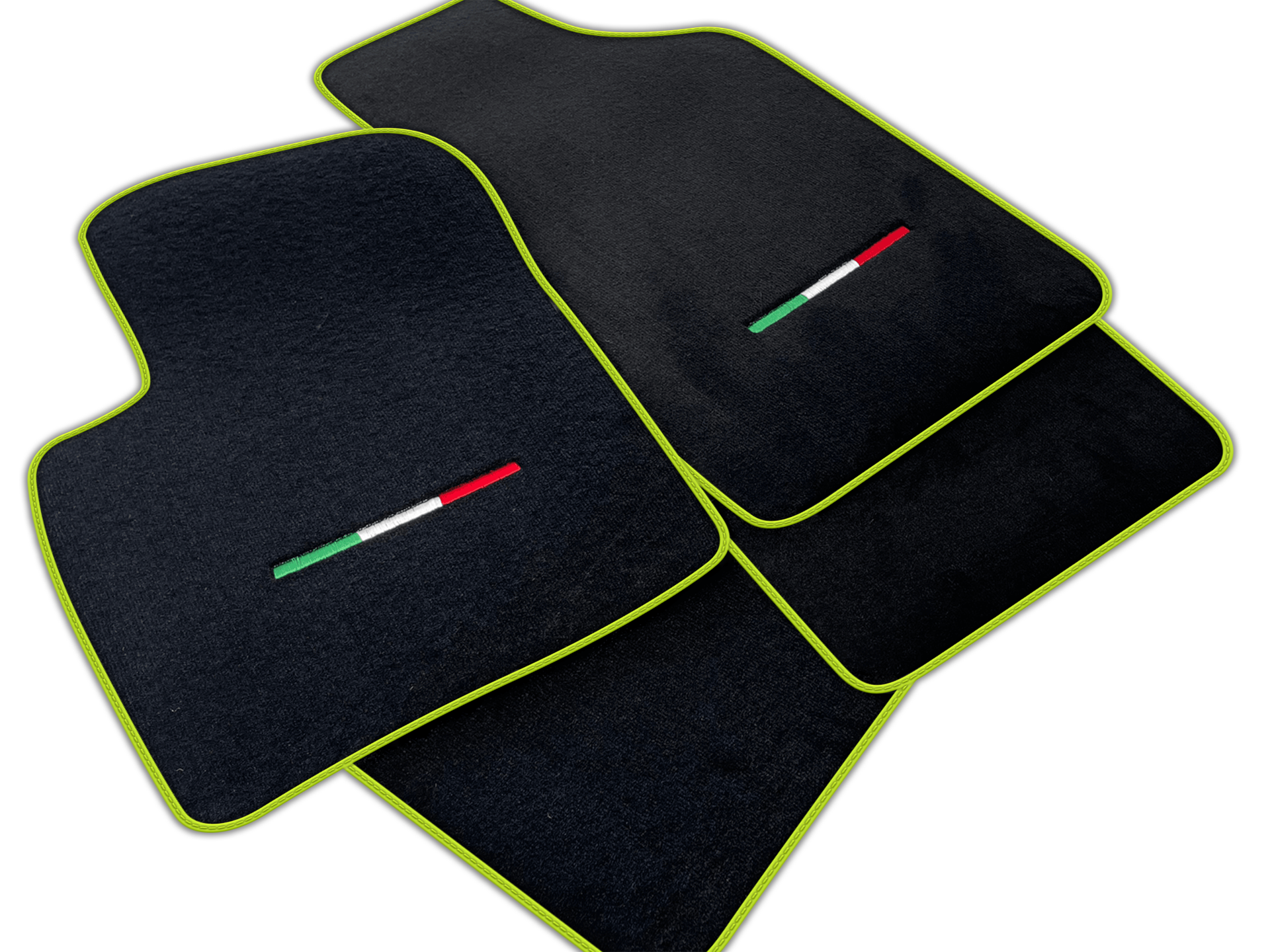 Italian Edition Black Floor Mats for Fiat 500 (2013-2015)
