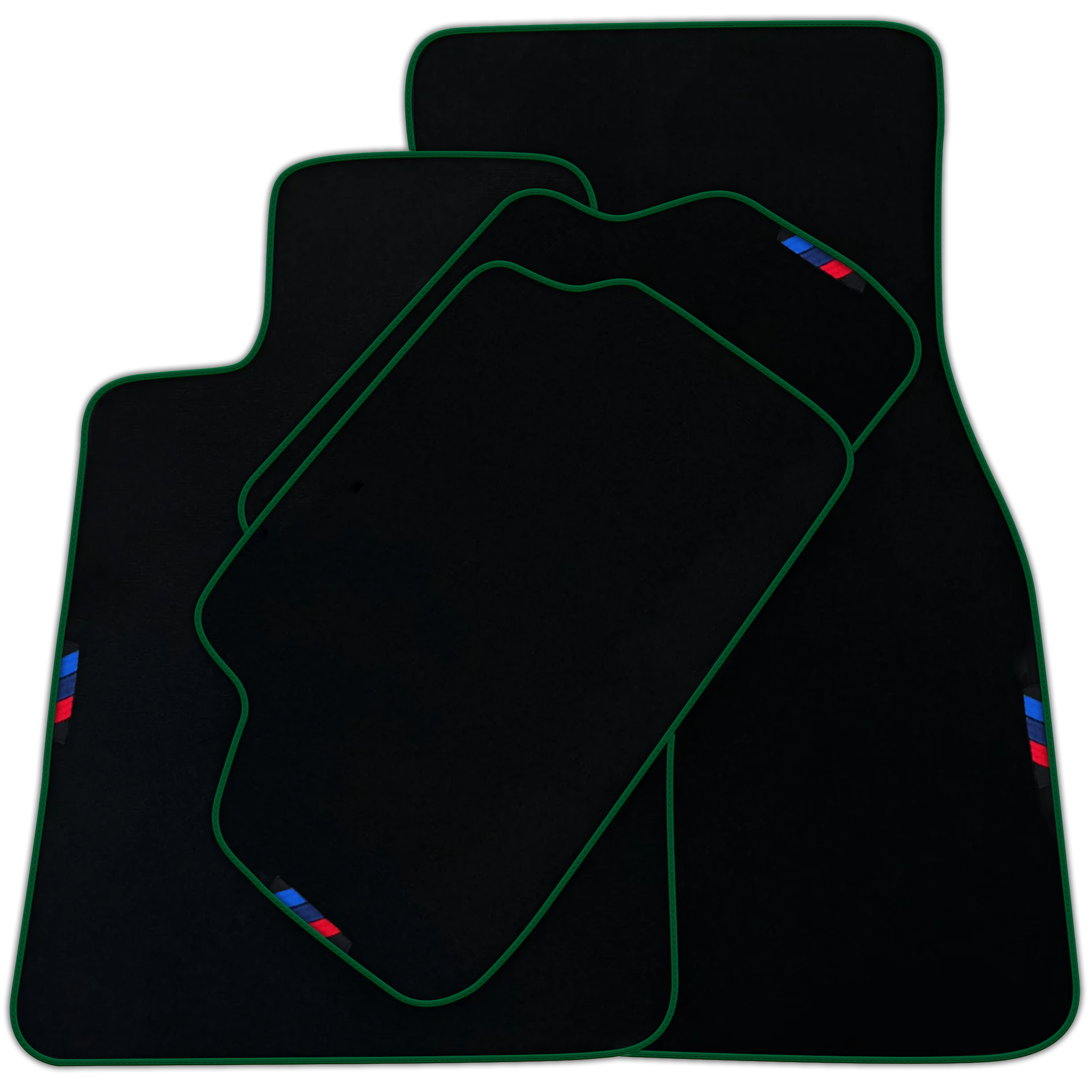 Black Floor Mats For BMW Z4 Series E86 Coupe (2003-2008) With 3 Color Stripes Tailored Set Perfect Fit | Various Trim Colors