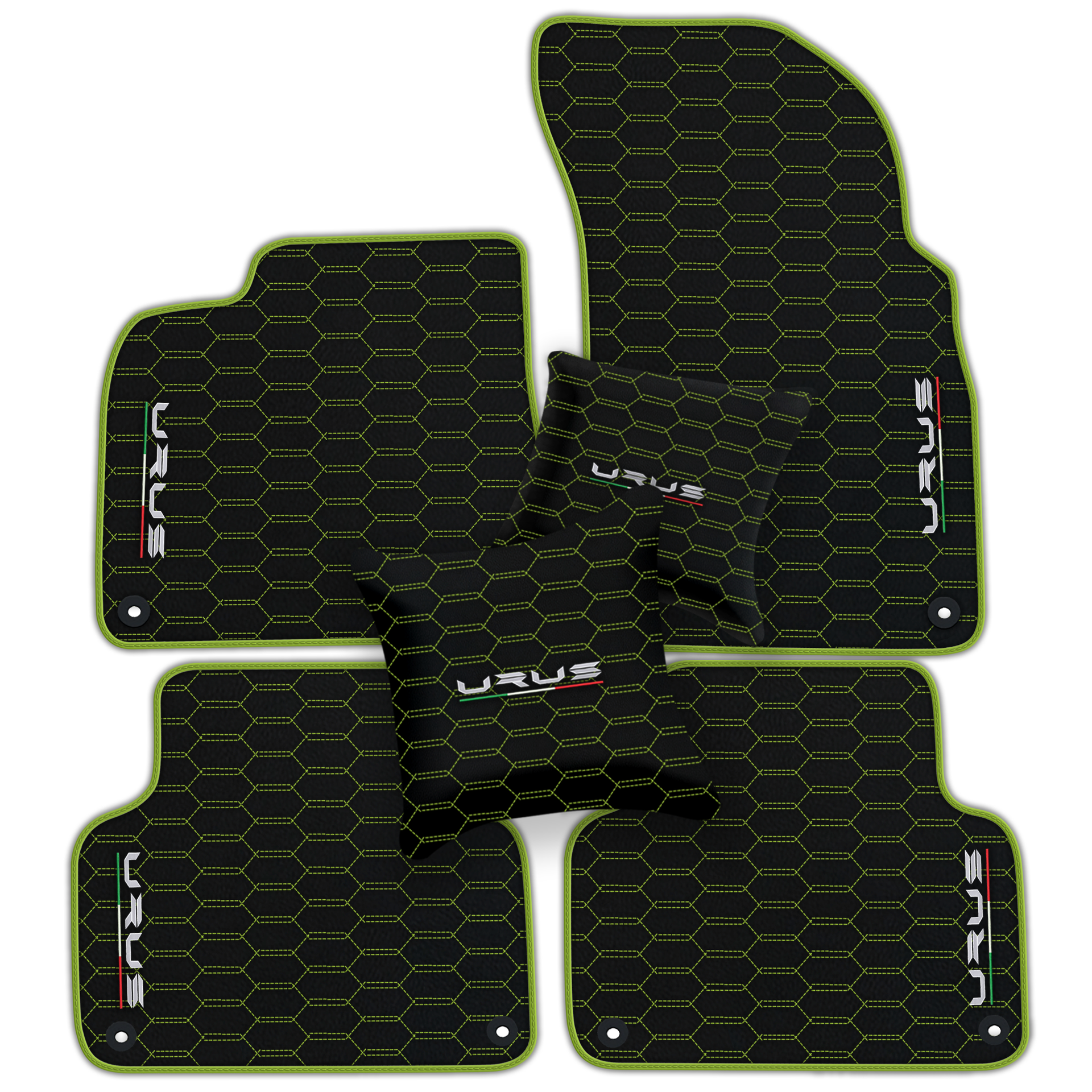 Floor Mats For Lamborghini Urus Black Tailored Yellow Edition - AutoWin.EU