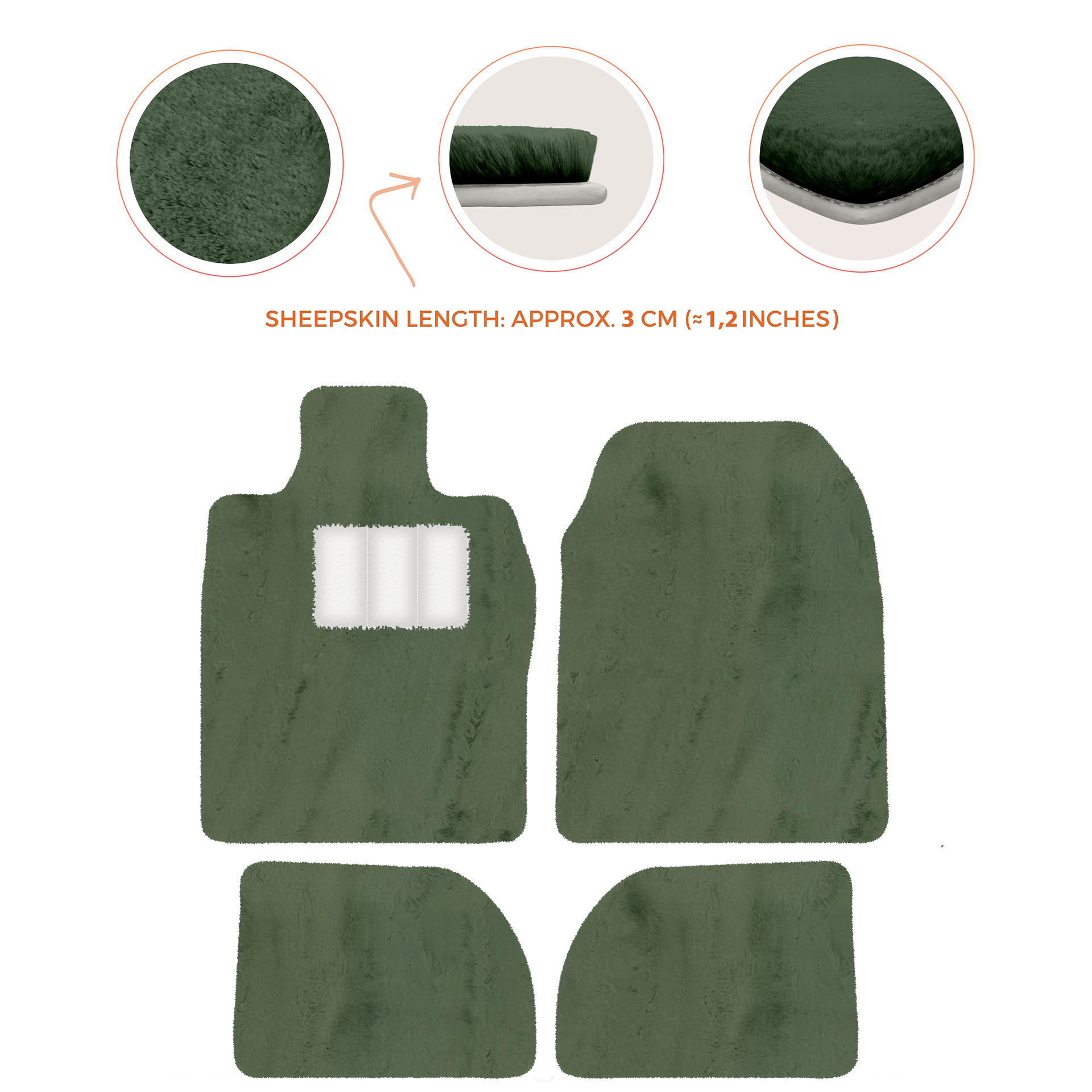 Premium Sheepskin Floor Mats for Porsche 924 (1976-1988)