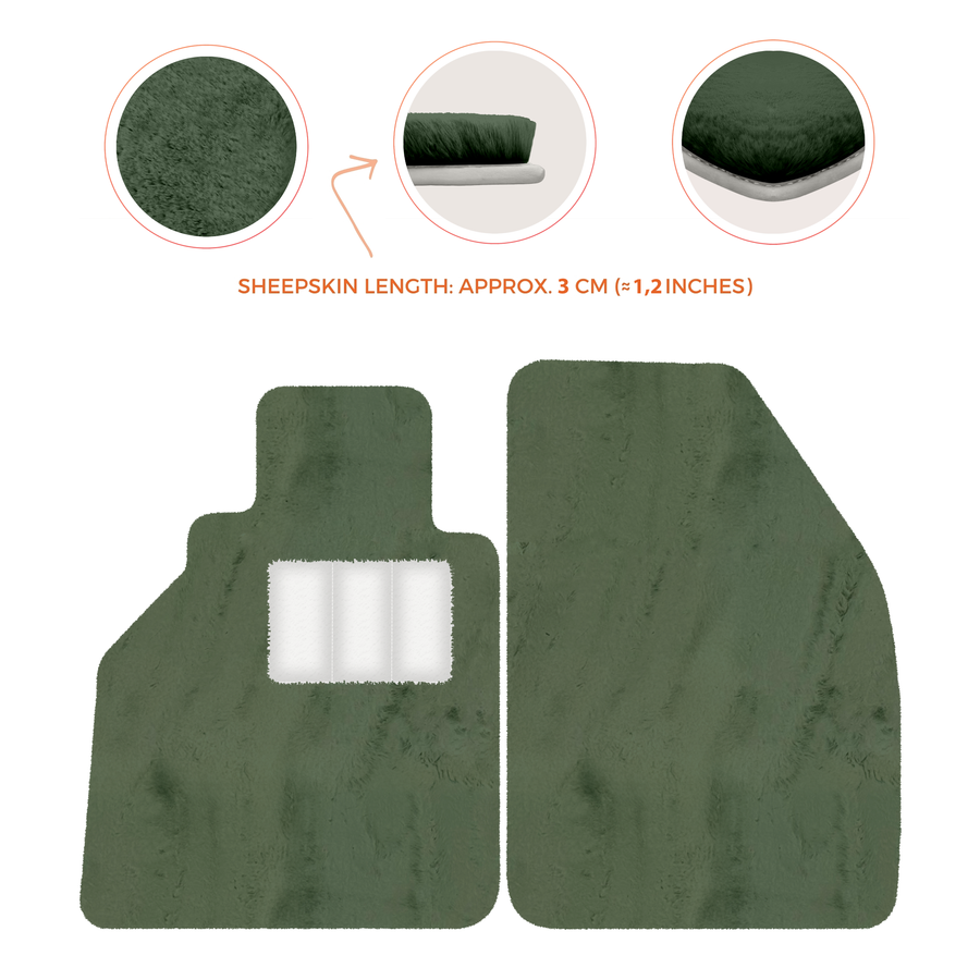 Alfombrillas de piel de oveja para Porsche 986 Boxster (1996-2004) - Longitud de piel de oveja, varias opciones de color
