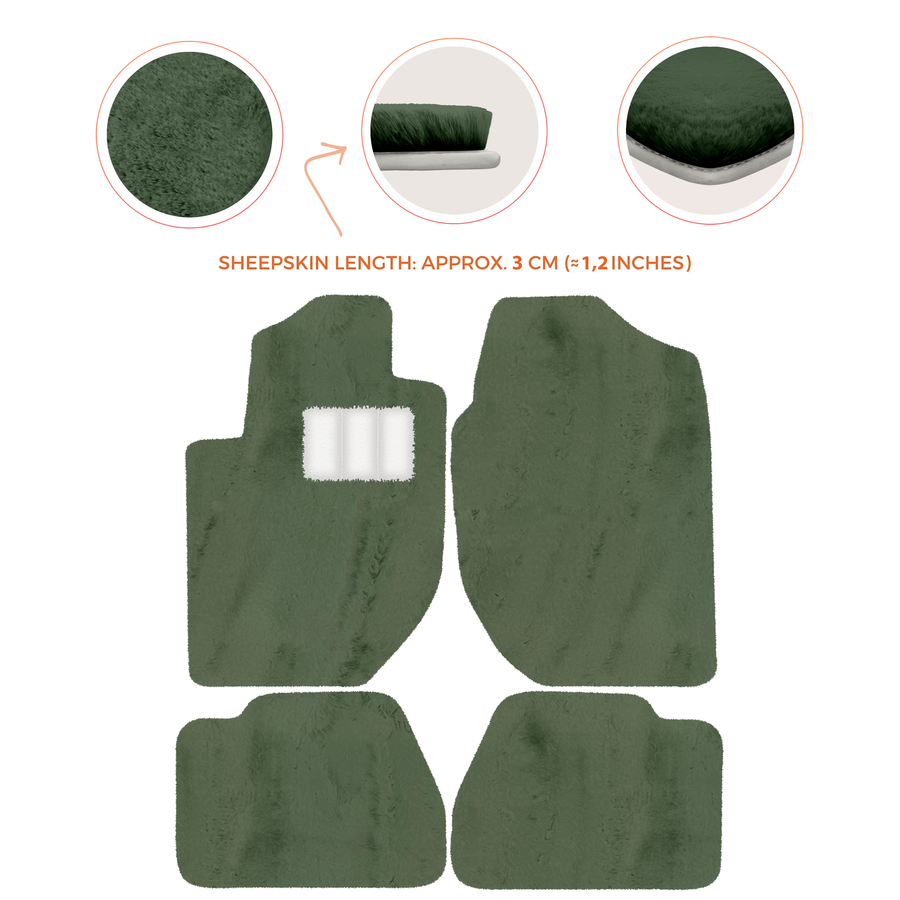 Premium Sheepskin Floor Mats for Land Rover Freelander (1997-2003)