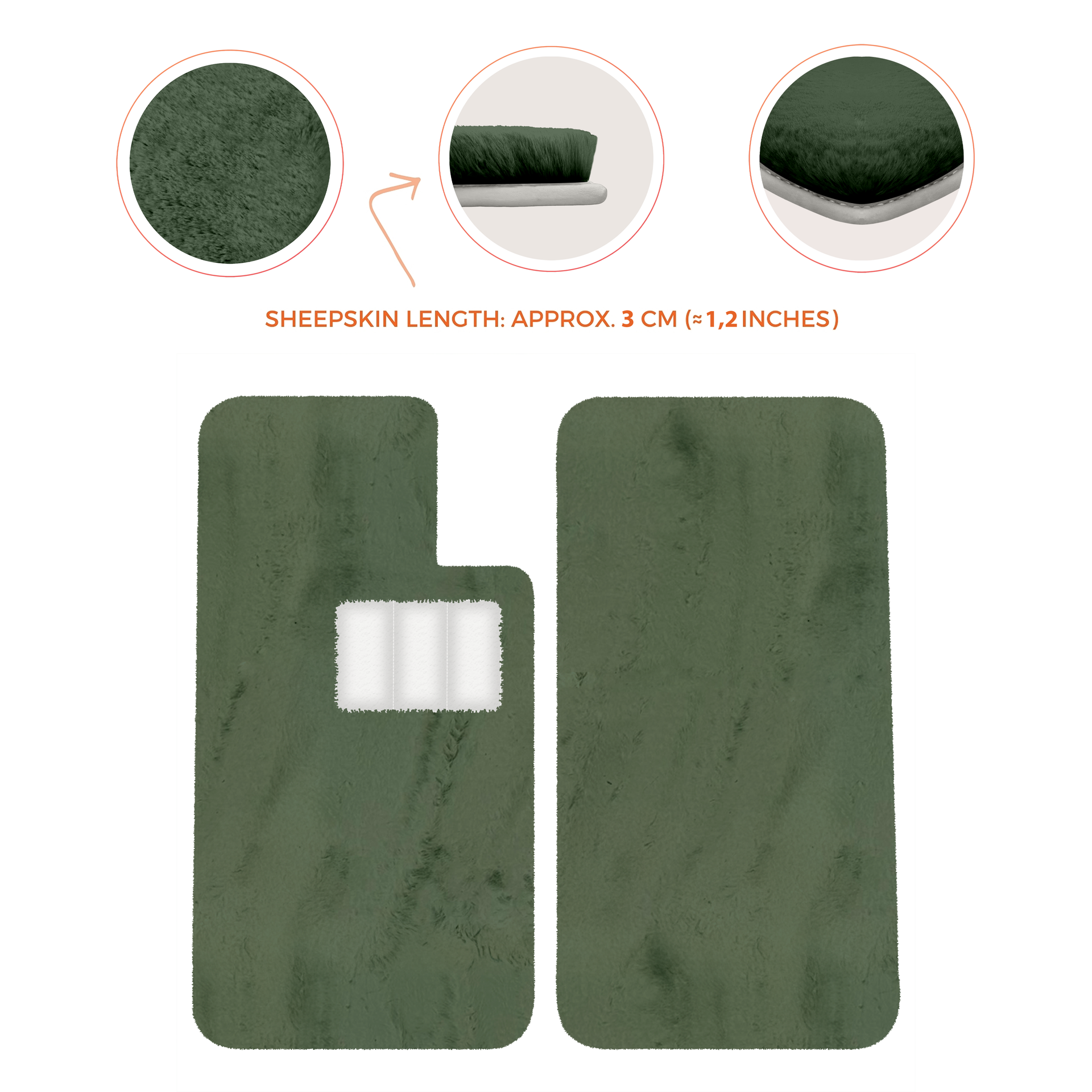 Premium Sheepskin Floor Mats for Aston Martin V8 Virage (1989-1995) Coupe