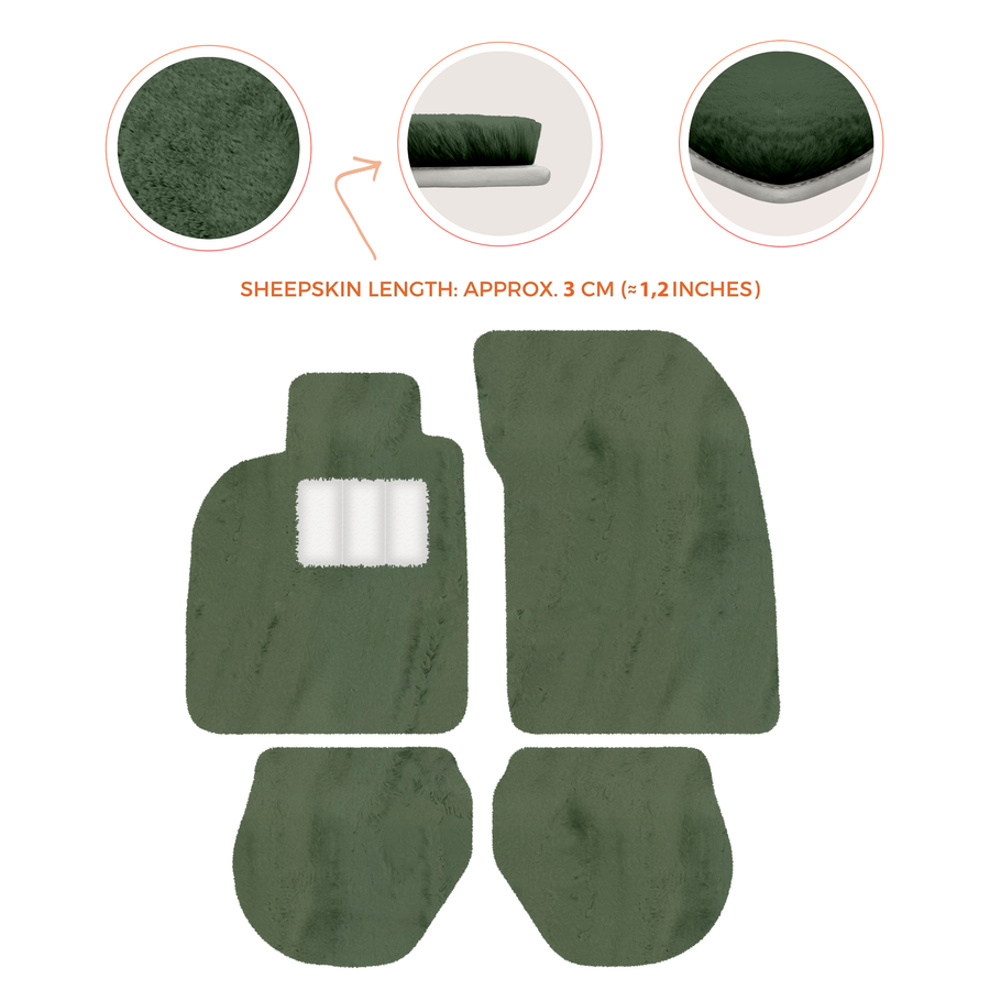 Alfombrillas de piel de oveja para Porsche 911-993 (1993-1998) - Longitud de piel de oveja, varias opciones de color