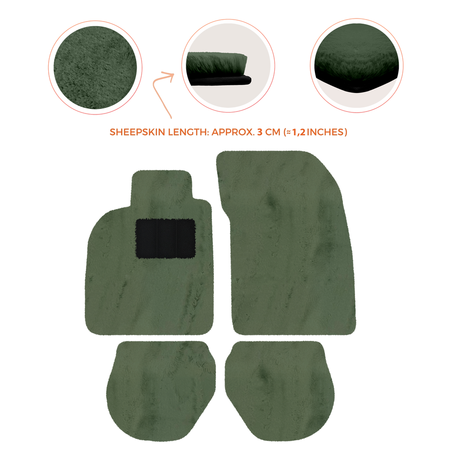 Alfombrillas de piel de oveja para Porsche 911-993 (1993-1998) - Longitud de piel de oveja, varias opciones de color
