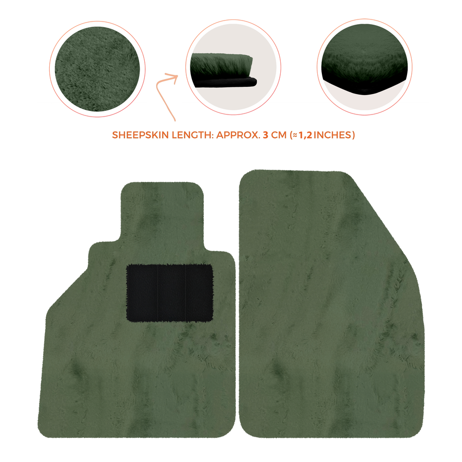 Alfombrillas de piel de oveja para Porsche 986 Boxster (1996-2004) - Longitud de piel de oveja, varias opciones de color
