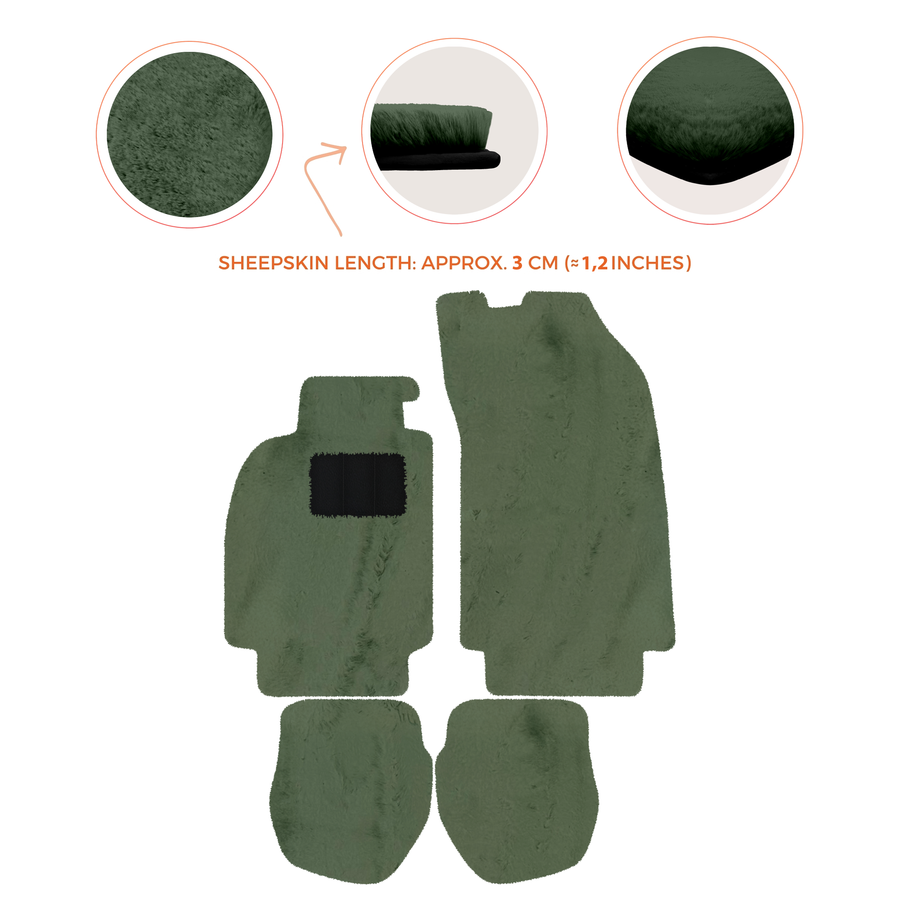Alfombrillas de piel de oveja para Porsche 911 - 964 (1989-1994) - Longitud de piel de oveja, varias opciones de color