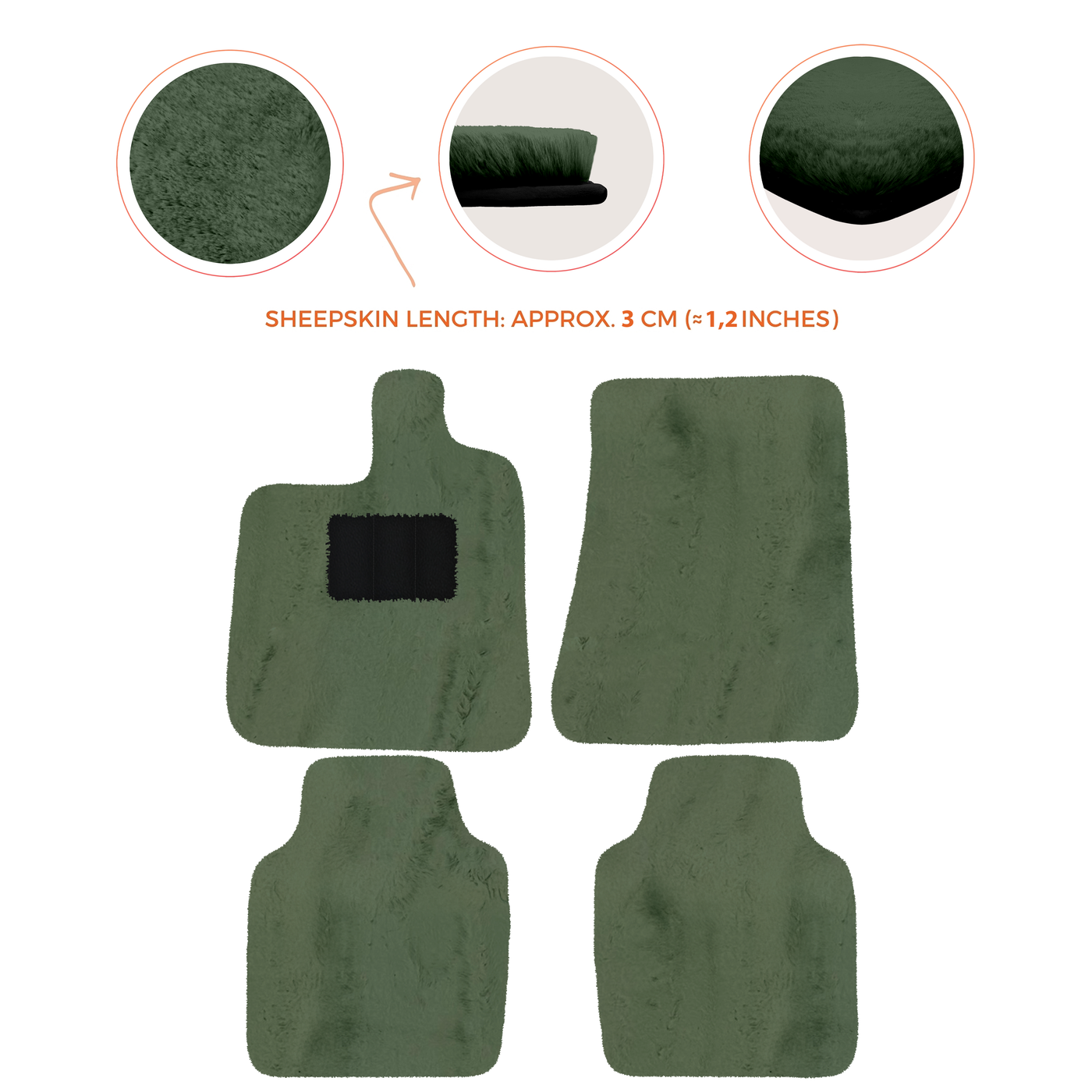 Premium Luxury Sheepskin Floor Mats for Ferrari Roma (2021-2024)