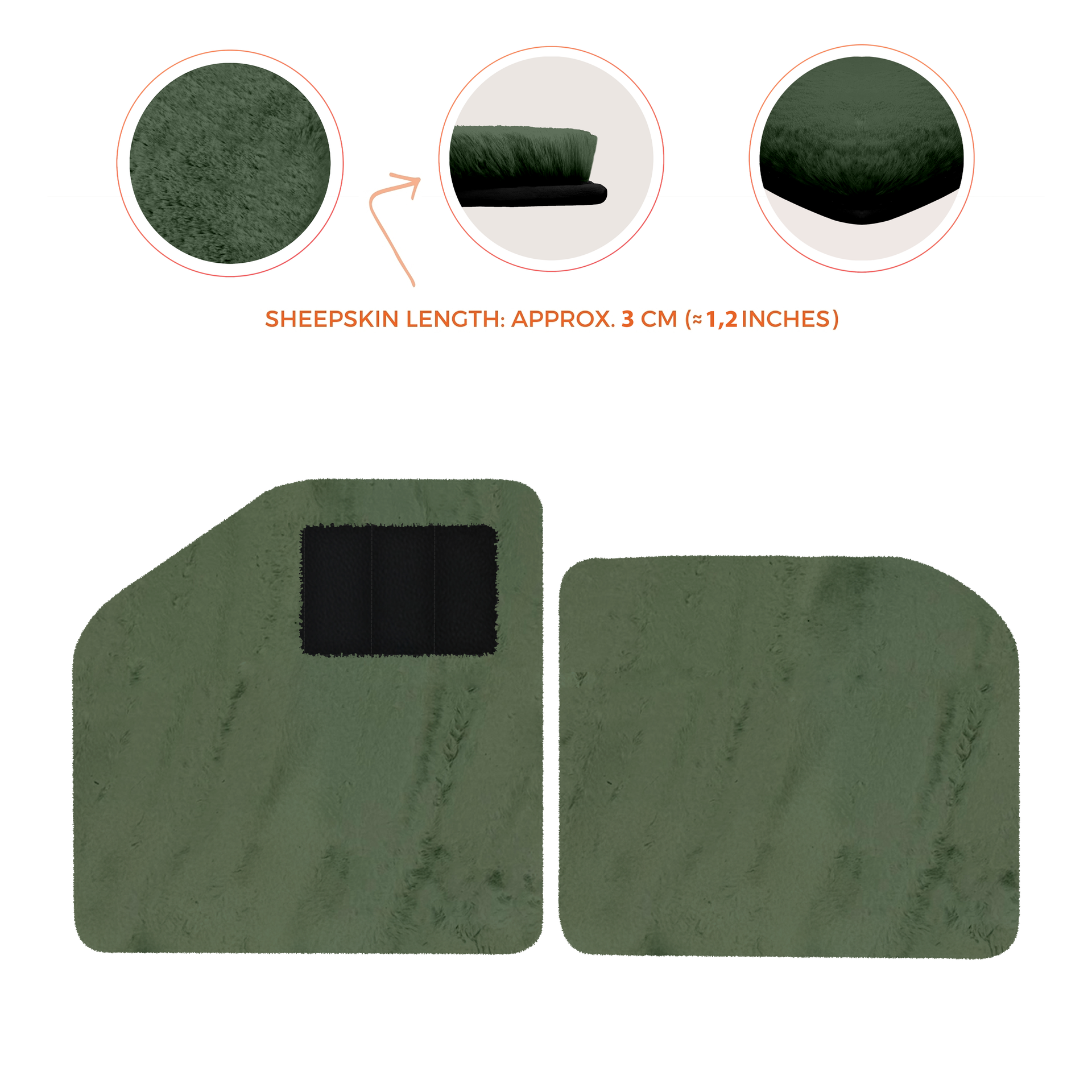 Sheepskin Floor Mats for Aston Martin Vulcan (2015-2016) Track Car - Luxury