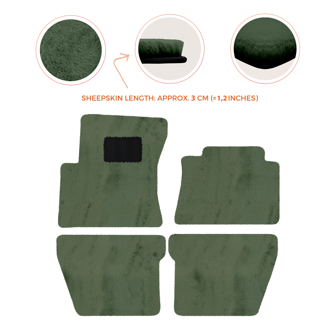 Premium Sheepskin Floor Mats for Bentley Flying Spur (2019-2023)