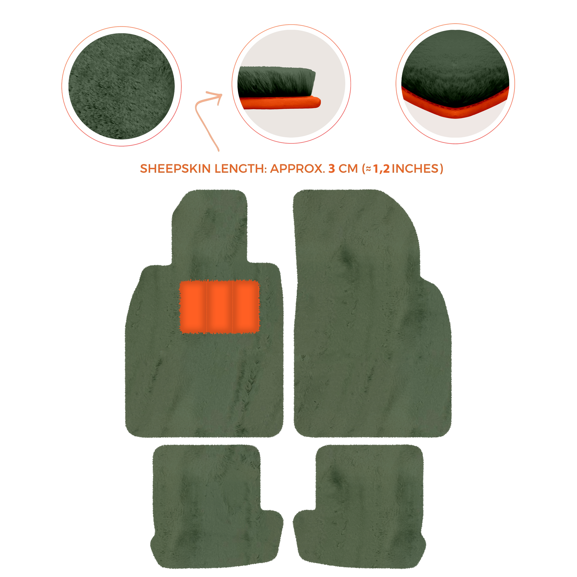 Premium Quality Sheepskin Floor Mats for Porsche 924 (1976-1988)