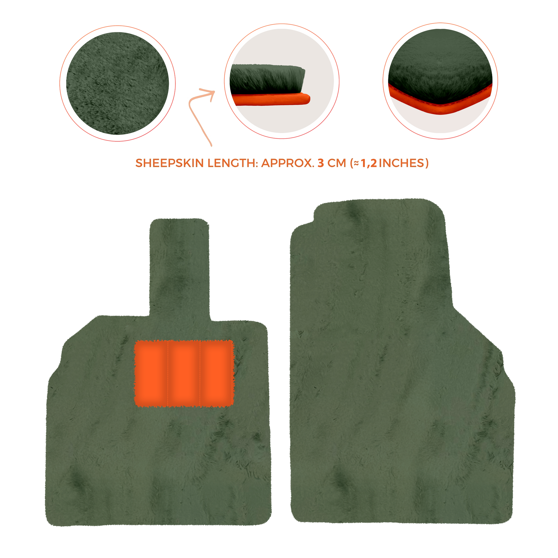 Luxury Sheepskin Floor Mats for Lamborghini Urus (2018-2026)