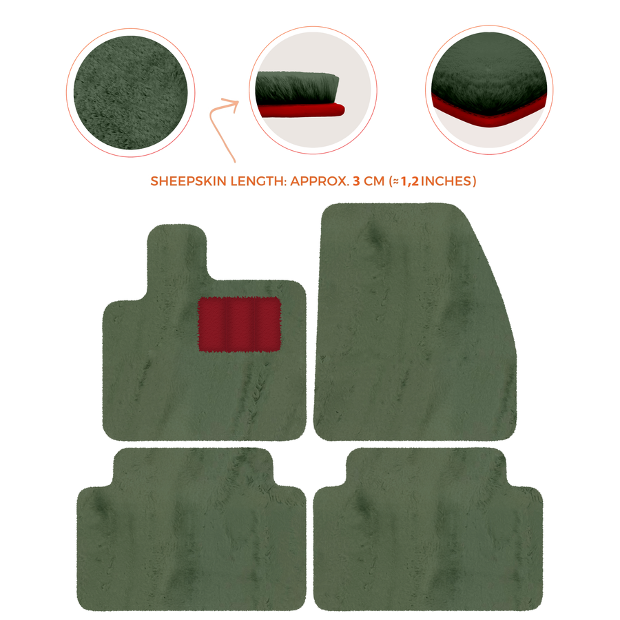 Premium Sheepskin Floor Mats for Range Rover Evoque (2016-2024)