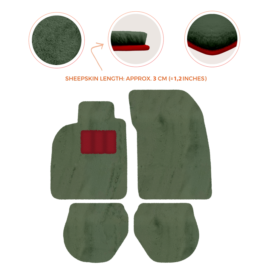 Alfombrillas de piel de oveja para Porsche 911-993 (1993-1998) - Longitud de piel de oveja, varias opciones de color