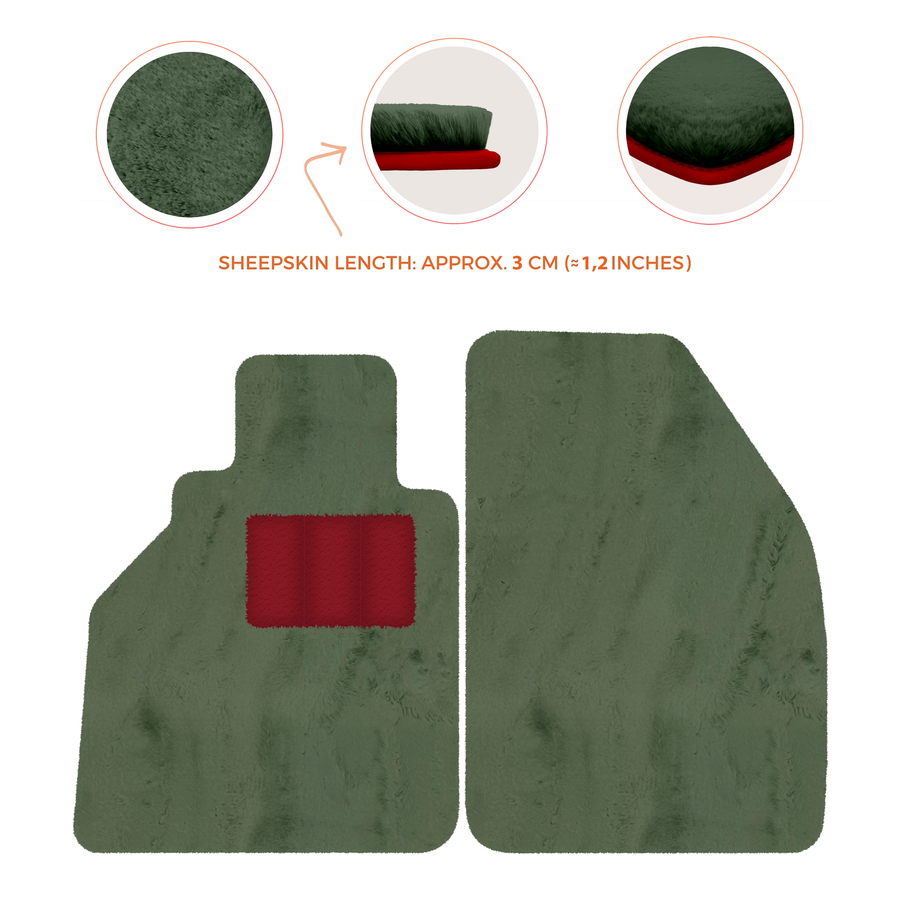 Alfombrillas de piel de oveja para Porsche 986 Boxster (1996-2004) - Longitud de piel de oveja, varias opciones de color
